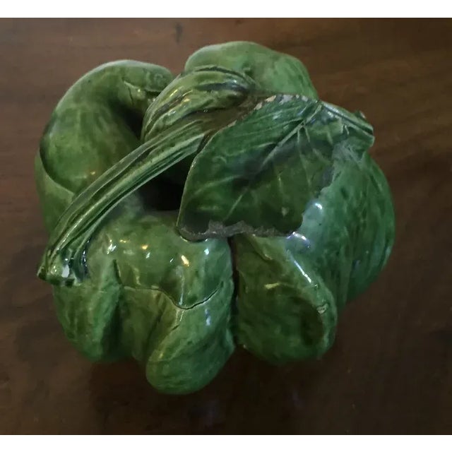 Antique Early 19th Century English Porcelain Botanical Model of a Green Pepper For Sale - Image 9 of 13