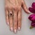 1990s Natural Tourmaline Diamond Ring 7 14k W Gold 4.38 TCW Certified For Sale - Image 5 of 15