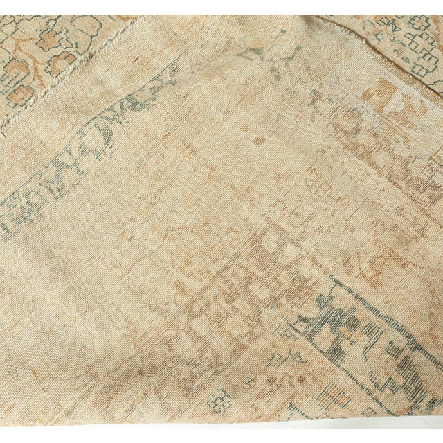 Beige Antique Persian Tabriz Beige Handmade Wool Rug For Sale - Image 8 of 8