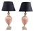 Travertine and Ceramic Pink Table Lamps, Italy, 1980s, Set of 2 For Sale