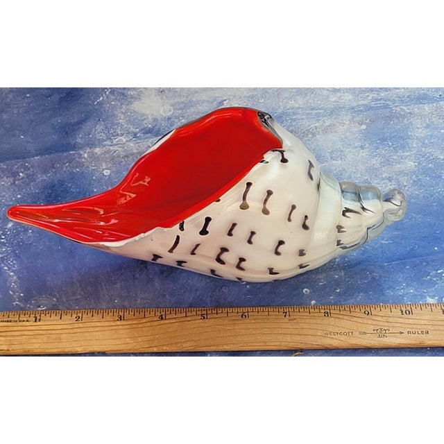 Vintage Murano Style Art Glass Conch Shell Figurine For Sale - Image 6 of 7