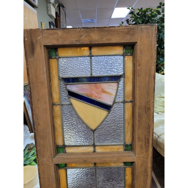 Transparent Antique Coat of Arms Stained Glass Window For Sale - Image 8 of 8