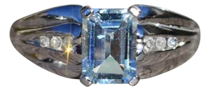 The Elmore: Ladies White Gold Aquamarine and Diamond Cocktail Ring