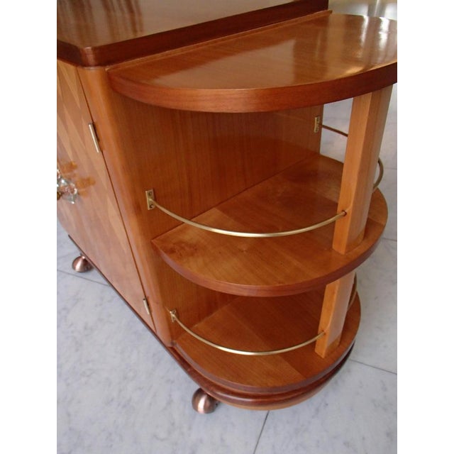 Art Deco Bar Wagon with Intarsia and Acrylic Glass Handle, 1930s For Sale - Image 8 of 18