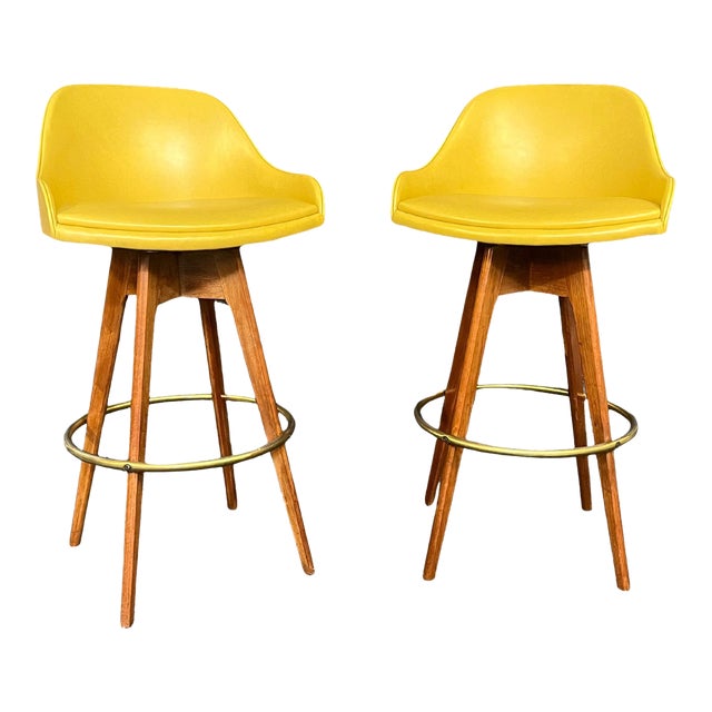 1960s Vintage Mid Century Bar Stools by Chet Beardsley - Set of 2 For Sale