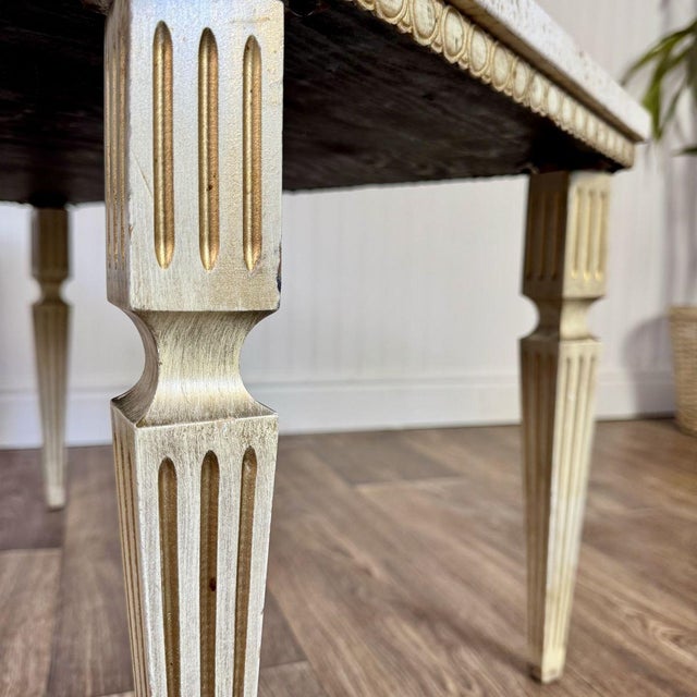 Late 20th Century Hollywood Regency Vintage Travertine Side Table For Sale In Salt Lake City - Image 6 of 11