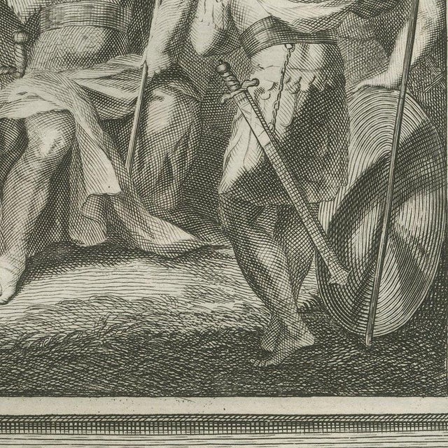Pieter Mortier, Saul Kills the Priests of Nob and David Escapes Saul, 1700, Engraving For Sale - Image 4 of 12
