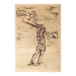 Signed Abstract Mixed Media Drawing and Print by Robert Henry For Sale