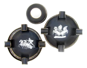Neoclassical Match Striker & 2 Ashtrays , S/3