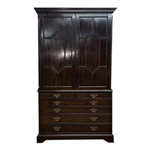 English Mahogany Linen Press