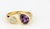 Toi et Moi Gemstone Ring: Amethyst and Moissanite. Perfect "You n I" Gold Birthmonth gemstones ring. Metal: 925 silver +...