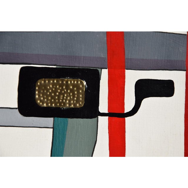 Ernest August Kalnins, Japanese Composition, 1970s, Oil Painting on Board, Framed For Sale - Image 6 of 8