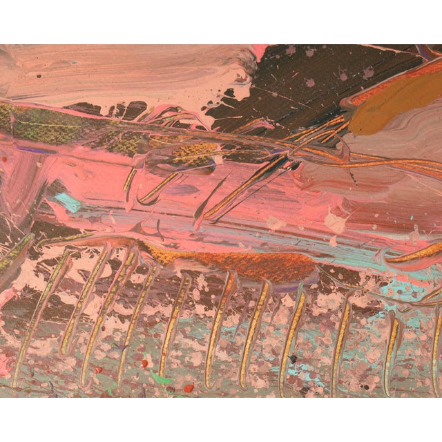 1980s 1980s “Deep Purple Dream” Abstract Acrylic Landscape Painting by Harry Hilson For Sale - Image 5 of 8