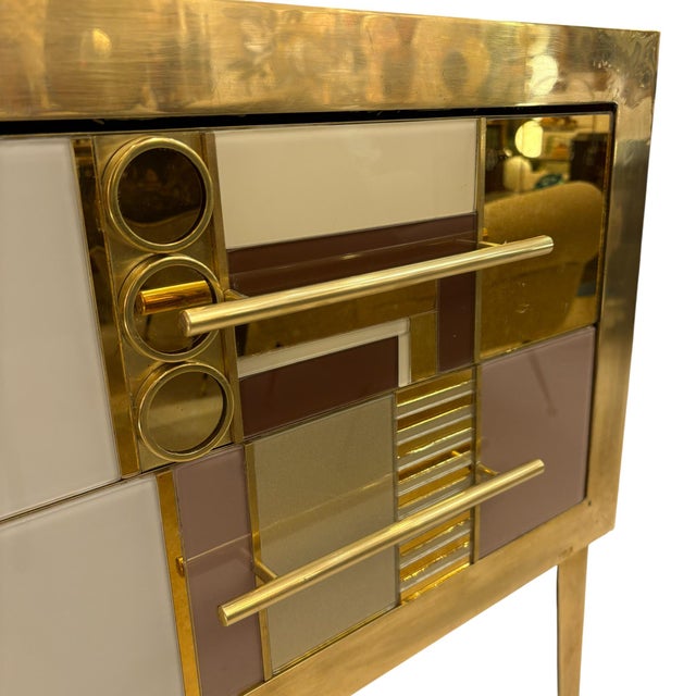1980s Gold, Burgundy and Pink Murano Glass Sideboard, 1980s For Sale - Image 5 of 7