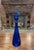 Empoli Vintage MCM Empoli Cobalt Blue Italian Glass Genie Bottle With Original Label For Sale - Image 4 of 9