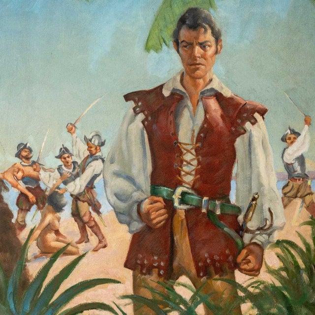 American Bill Johnson Conquistadors Oil on Canvas For Sale - Image 3 of 5