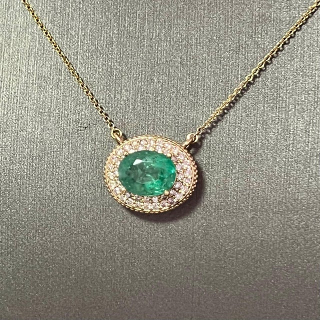 Natural Emerald Diamond Necklace 18" 14k Gold 6.29 TCW Certified $6,950 213253 MADE IN ITALY Nothing says, “I Love you”...