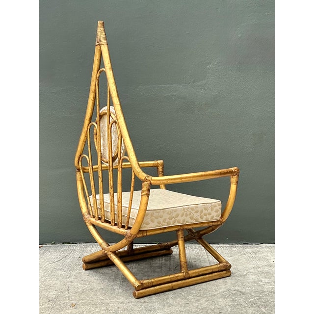 Willow and Reed Vintage Loop Rattan Chair After Henry Olko For Sale - Image 4 of 12