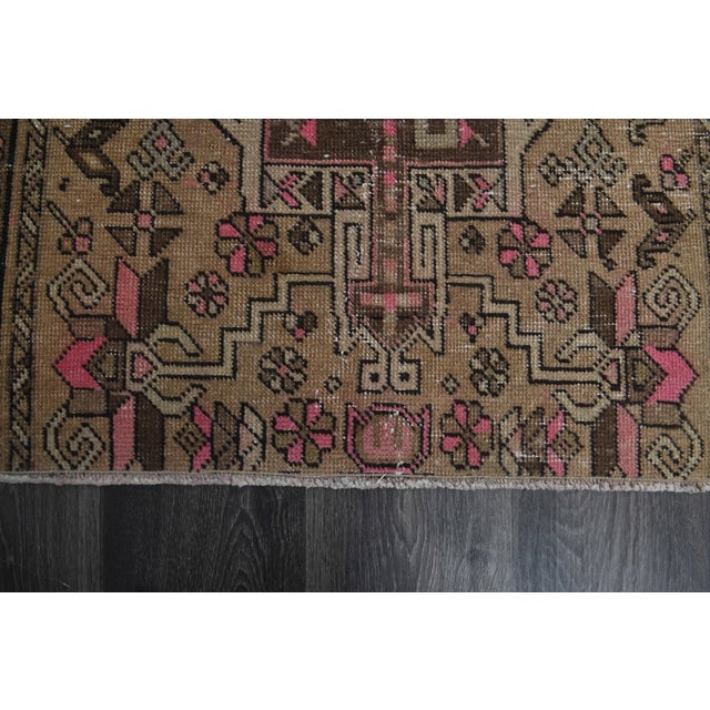 1970s Vintage Handmade Wool Cotton Beige Area Rug For Sale - Image 4 of 11