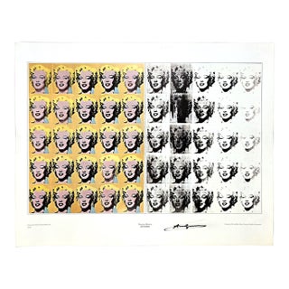Signed Andy Warhol Marilyn Diptych Original 1970s First Edition Shorewood Poster For Sale