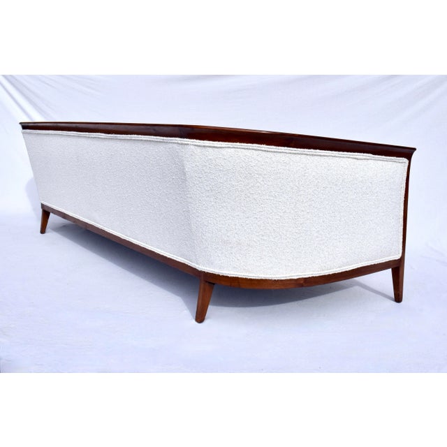 Wood 1960's Curved Back Walnut Sofa Attributed to Erwin Lambeth For Sale - Image 7 of 12