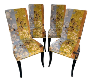Jack Lenor Larsen "Primavera Velvet" Dining Chairs - Set of 4