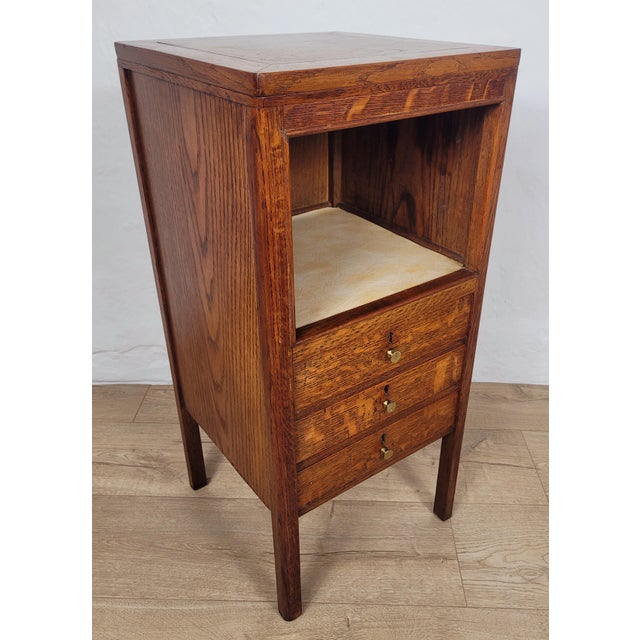 Rustic Vintage Bedside Cabinet in Oak, 1960 For Sale - Image 3 of 17