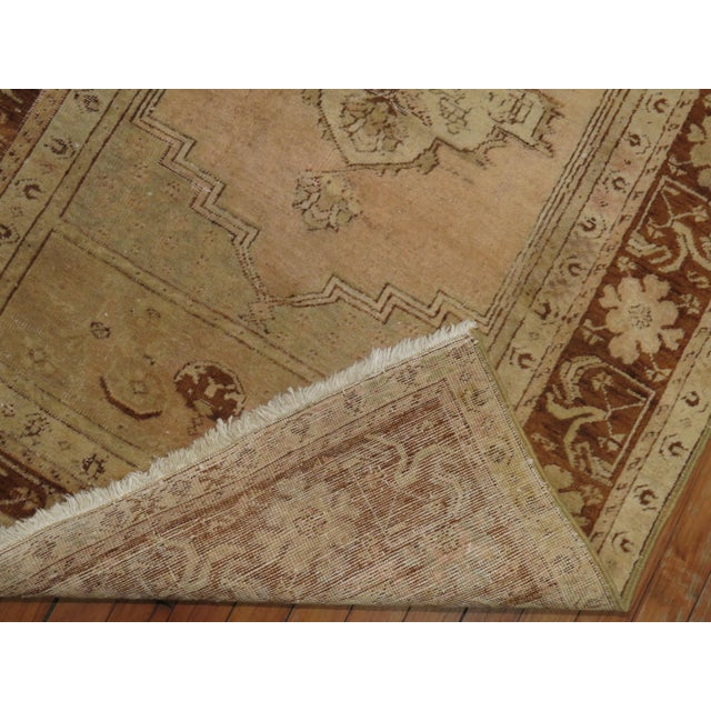 Contemporary 1940s Soft Pink Salmon Oushak Rug - 3'6" x 4'8" For Sale - Image 3 of 6