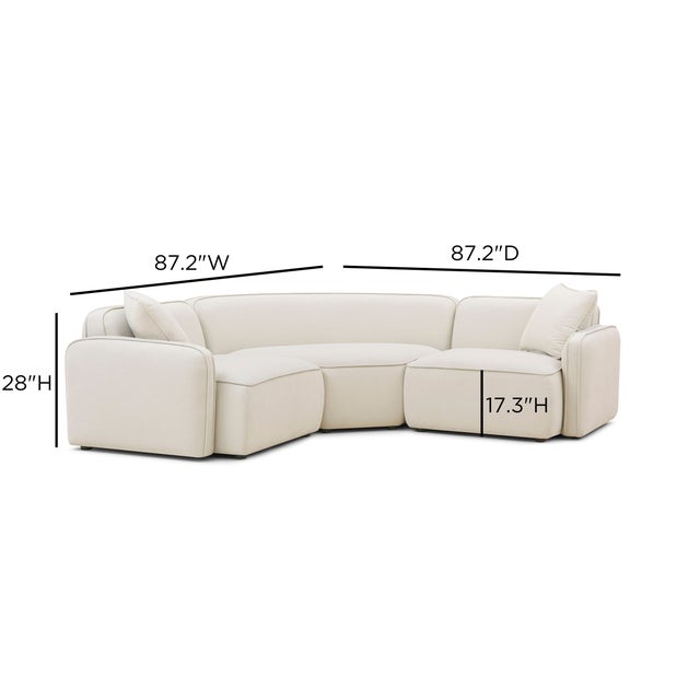 2020s Travie 3-Piece Sand Upcycled Linen Modular L-Sectional For Sale - Image 5 of 5