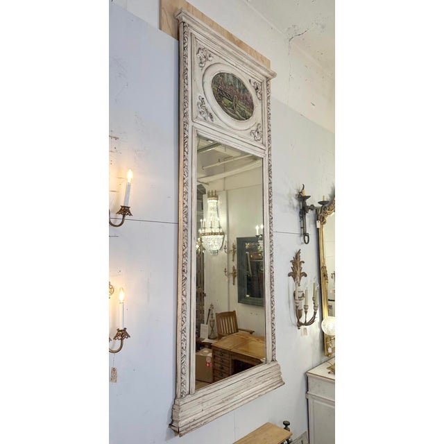 Argentinean Painted Wood Trumeau Overmantel Mirror For Sale - Image 4 of 12