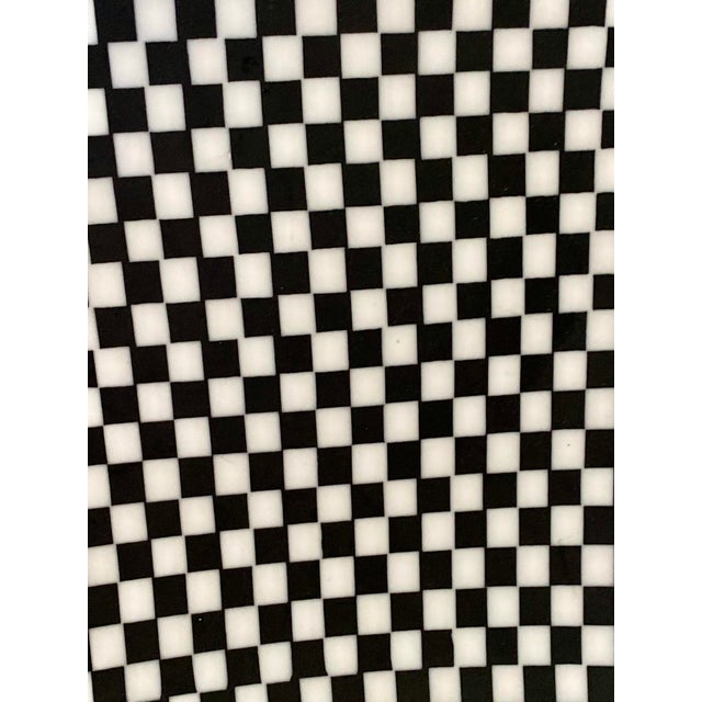 Ettore Sottsass Postmodern Memphis Style Fused Art Glass Checkered Platter - Signed Rw For Sale - Image 4 of 5