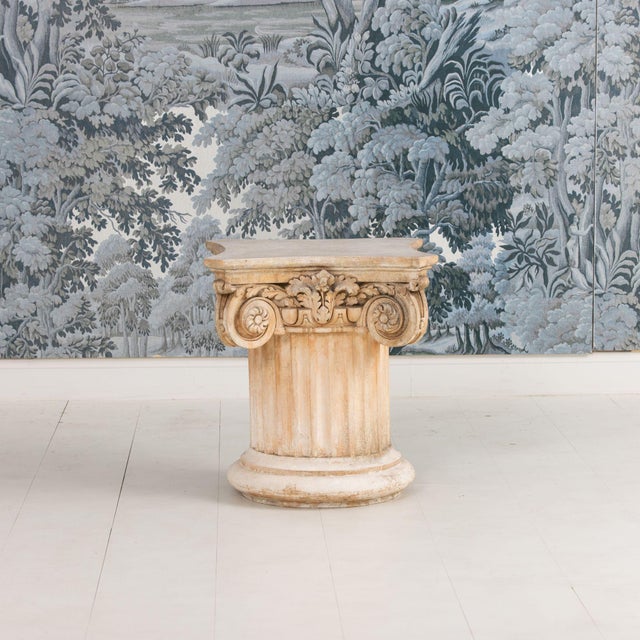 Mid 20th Century French Plaster Column Stand Side Table For Sale - Image 18 of 18
