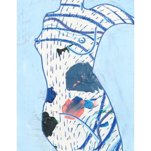Abstract Expressionism Blue Abstract Nude For Sale - Image 3 of 7