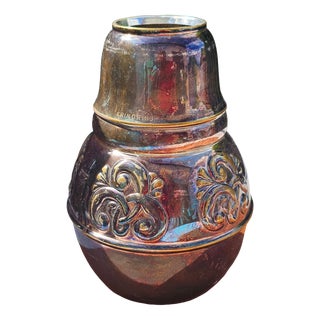 Art Deco Silver-Plated Vase by Eneret, 1920s For Sale
