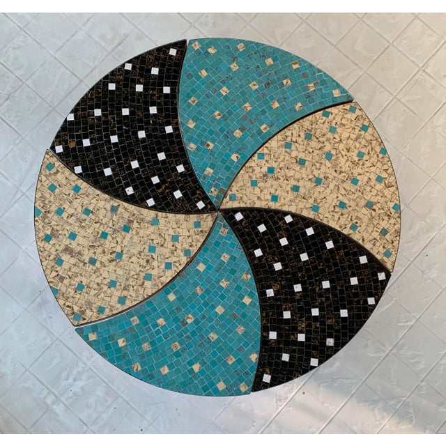 Mid-Century Modern 1950s Mid-Century Round Mosaic Tile Modular Coffee Table For Sale - Image 3 of 10