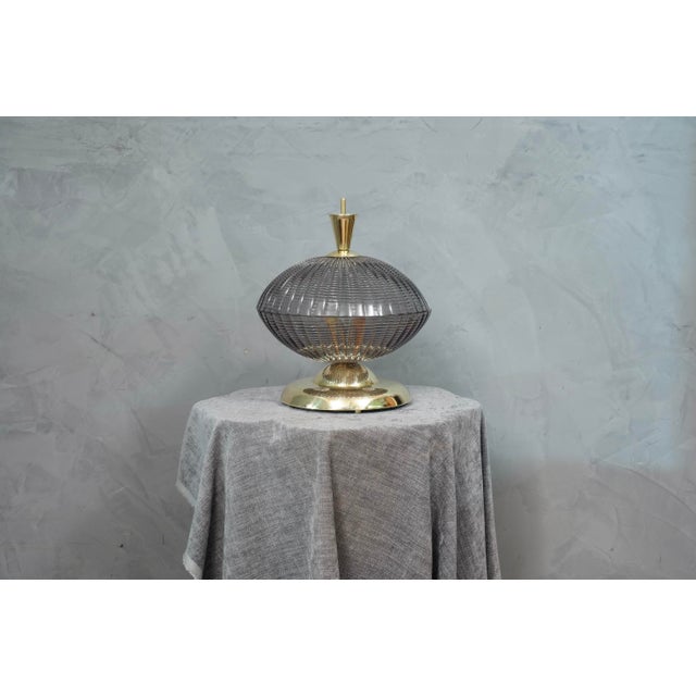 Gold Mid-Century Modern Table Lamp in Murano Art Glass, 1980 For Sale - Image 8 of 9