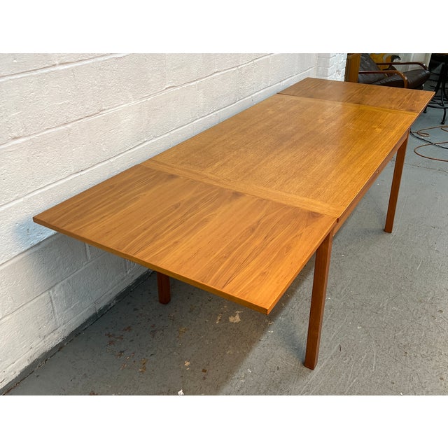Mid-Century Modern Danish Teak Draw Leaf Dining Table For Sale - Image 4 of 11