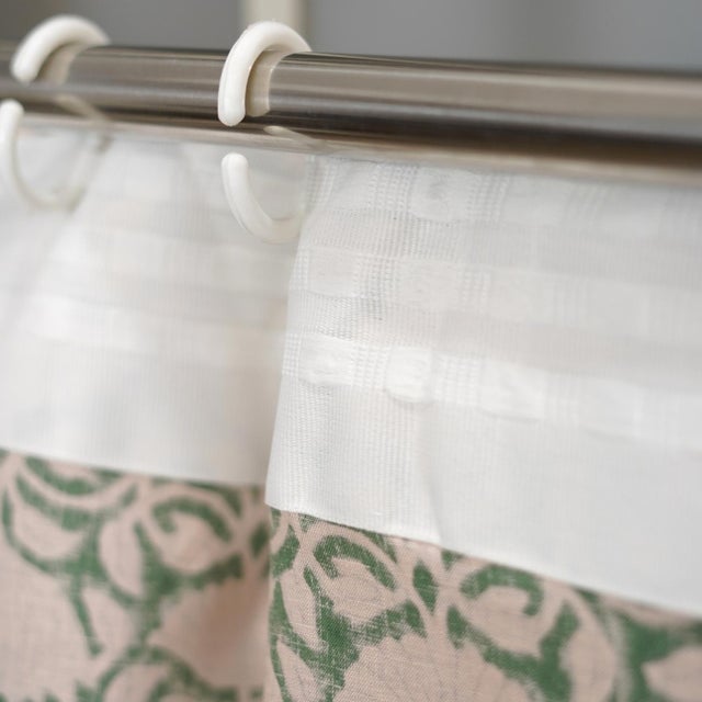 Textile Handmade Ulta Kamal Block Print Coloured Linen Curtain for Living Room or Bedroom Decor Size 54"Wx84"L For Sale - Image 7 of 7