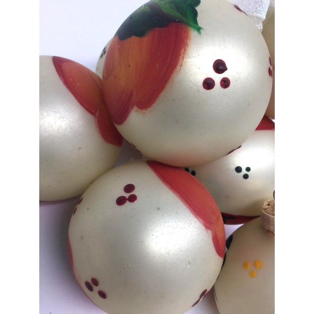 Vintage Hand Painted Glass Christmas Tree Ornaments - Set of 8 For Sale In Portland, ME - Image 6 of 10