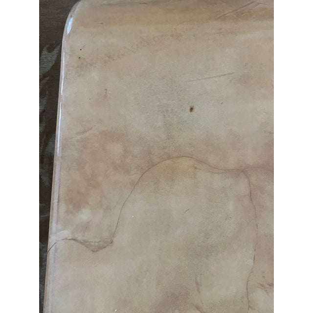 Lacquered Goatskin Parchment Coffee Table, C. 1970's For Sale - Image 12 of 14