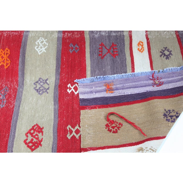 1950s Handmade Warm Color Kilim Runner - 3' 1'' X 9' 1'' For Sale - Image 11 of 12