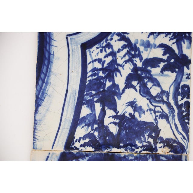Ceramic 19th Century Set of Two Tiles Depicting Branches of Trees, Portuguese Baroque For Sale - Image 7 of 13