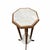 French Country Vintage Marble and Wood Spool Leg Pedestal, Plant Stand For Sale - Image 3 of 9