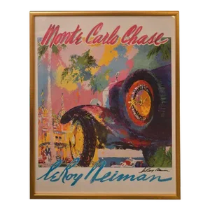 Vintage Expressionist Leroy Neiman Monte Carlo Chase