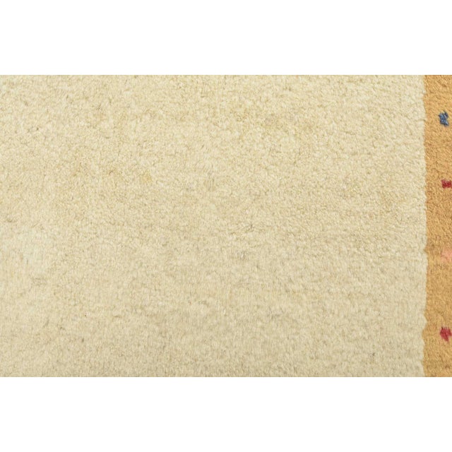Gabbeh Rug 2’1” X 3′ Ivory Wool Contemporary Hand-Knotted Carpet For Sale - Image 4 of 10