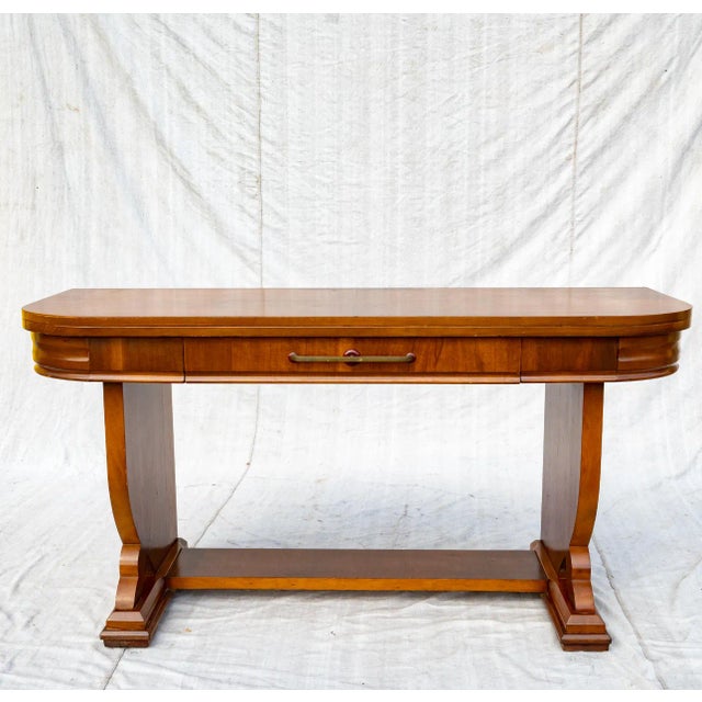1930s Art Deco Flip Top Console Pedestal Table For Sale - Image 11 of 12