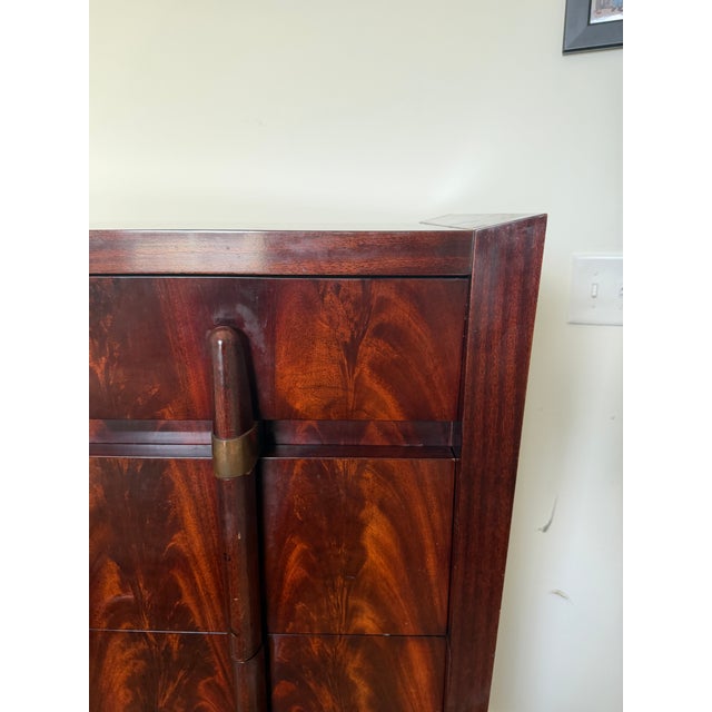 Mid Century Modern Flame Mahogany Tall Dresser For Sale - Image 12 of 12
