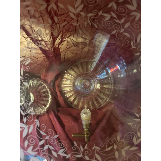 Vintage Empoli Region Tuscany Italy Hand Blown Honey Gold Amber Luxury Beverage Dispenser. For Sale - Image 10 of 12