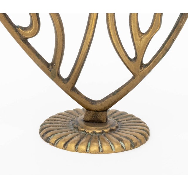 Collection of Three Judaica Brass Candelabra For Sale - Image 4 of 18
