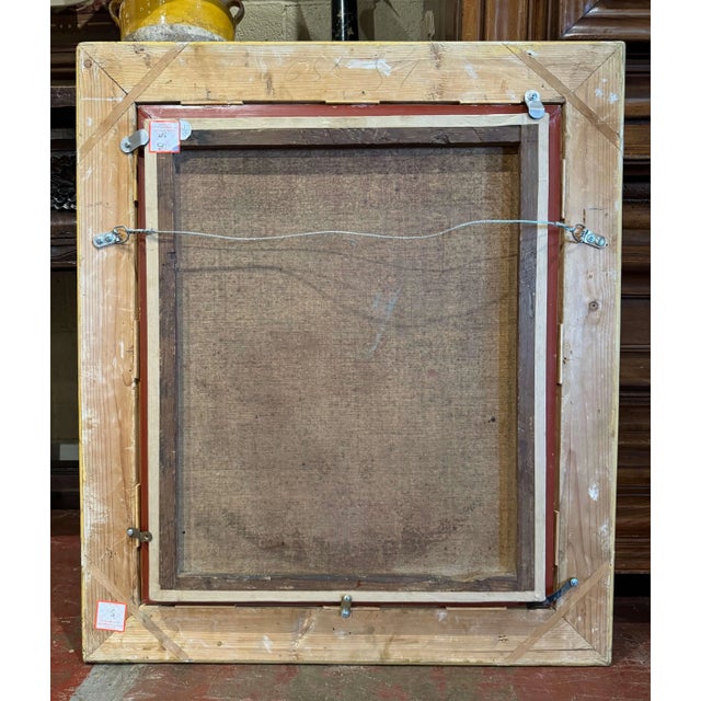 19th Century French Religious Oil Painting of Five Priests in Giltwood Frame For Sale - Image 9 of 9